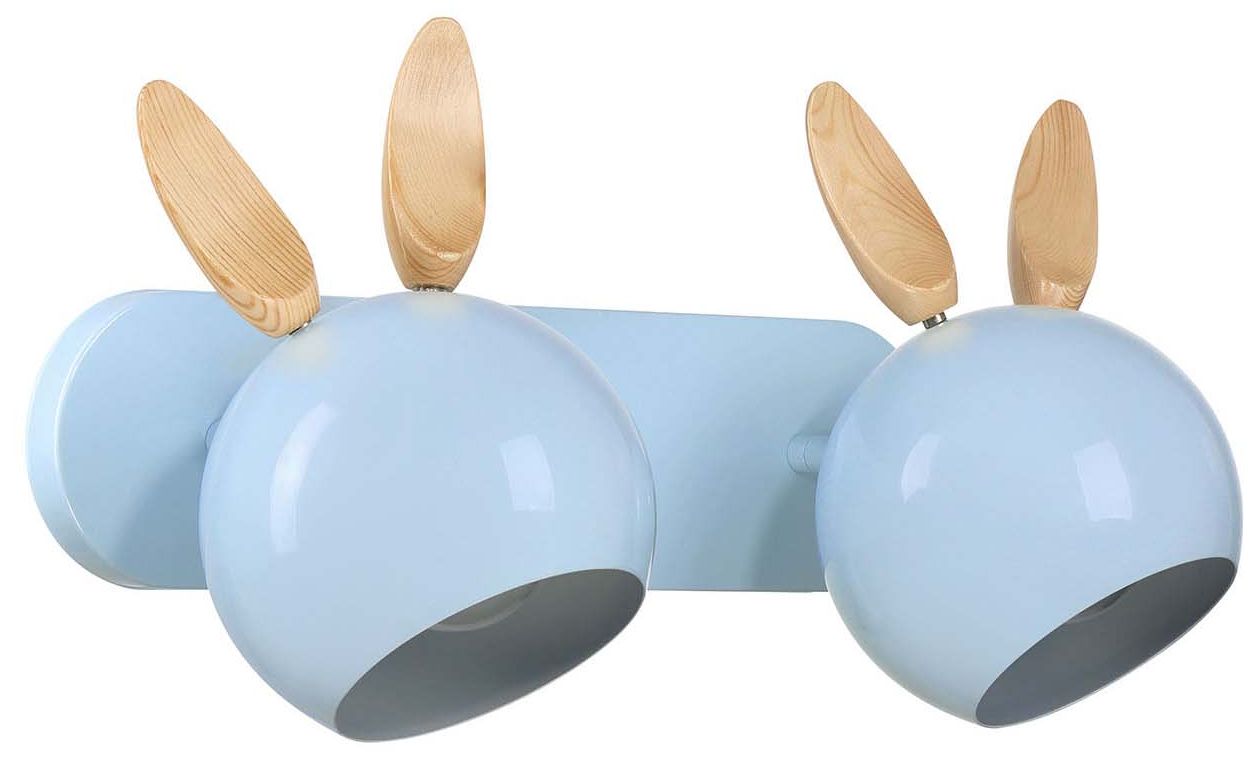 Image 3 Topsy 10" High 2-Light Sky Blue Vanity with Bunny Ears more views