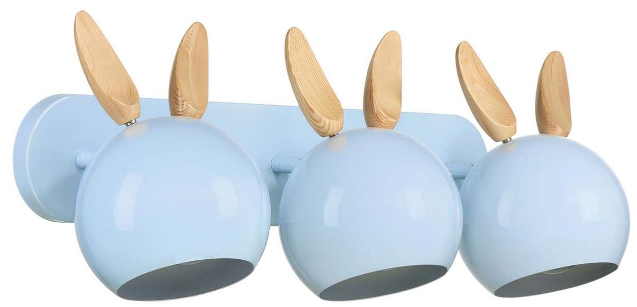 Image 3 Topsy 10" High 3-Light Sky Blue Vanity with Bunny Ears more views