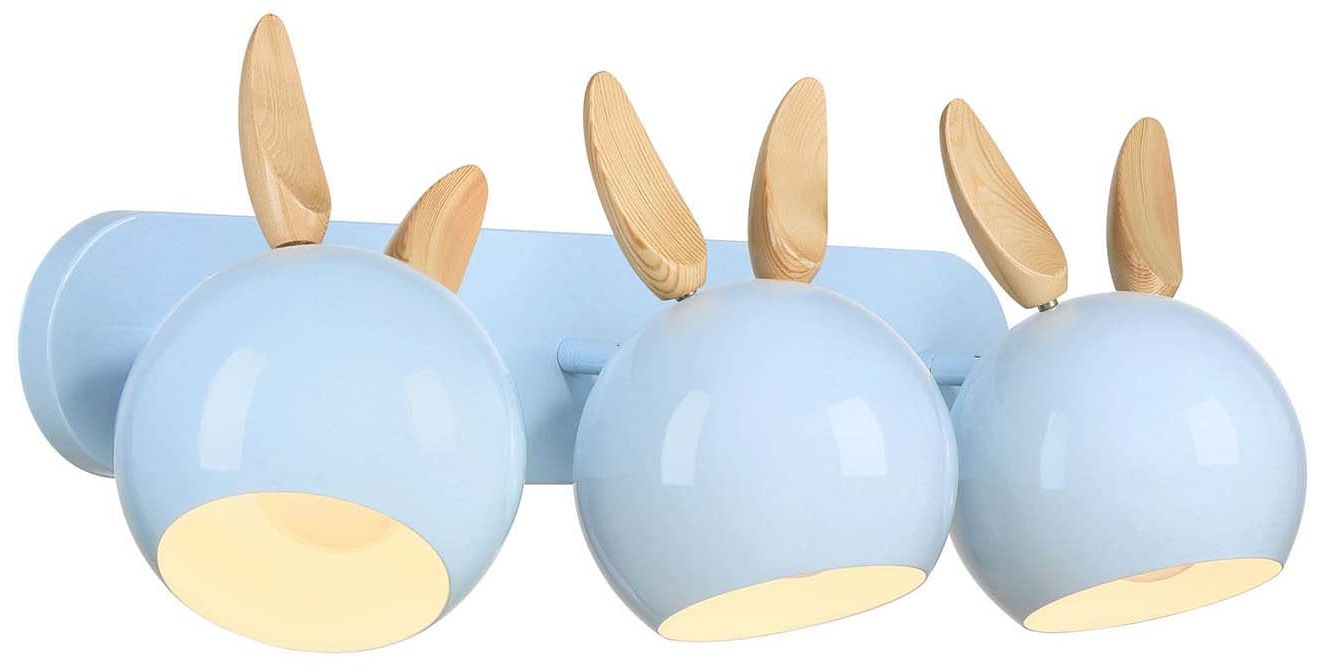 Image 4 Topsy 10" High 3-Light Sky Blue Vanity with Bunny Ears more views