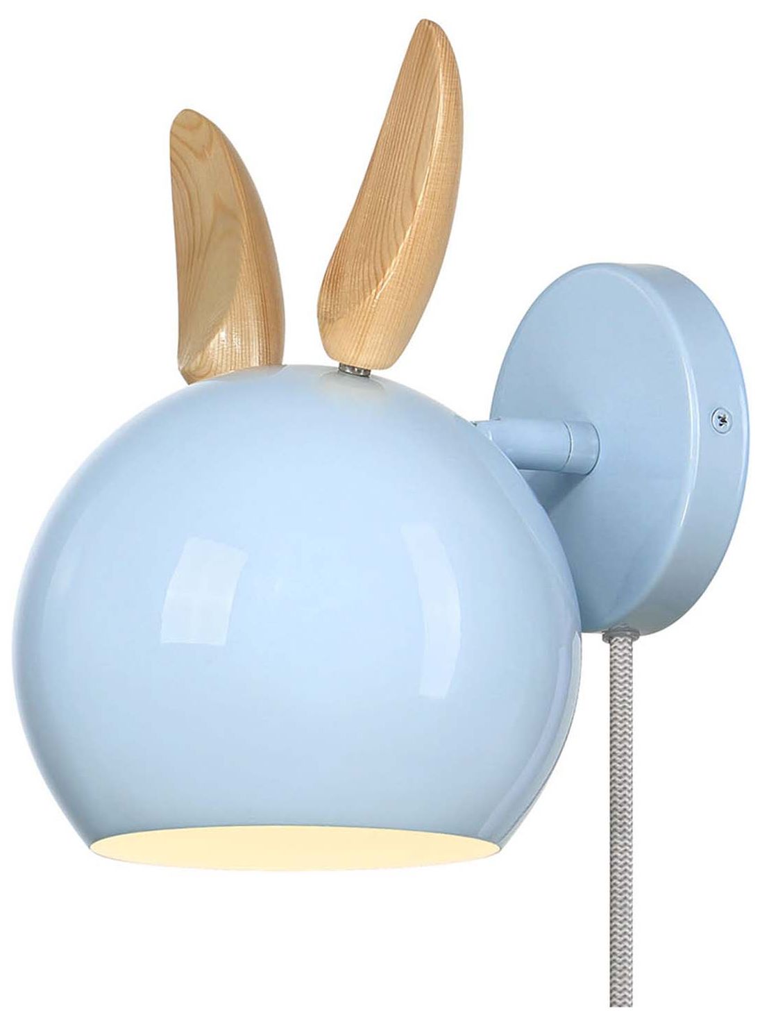Image 2 Topsy 7" Wide Sky Blue Wall Sconce with Bunny Ears more views