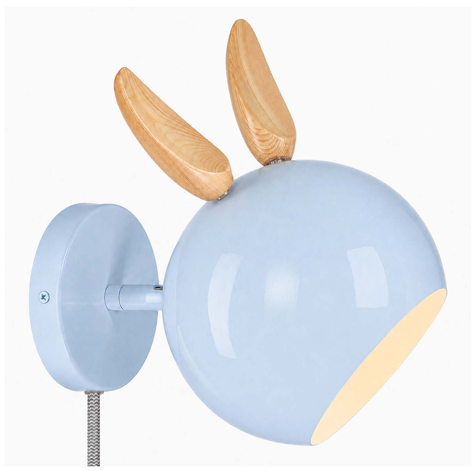 Image 3 Topsy 7" Wide Sky Blue Wall Sconce with Bunny Ears more views