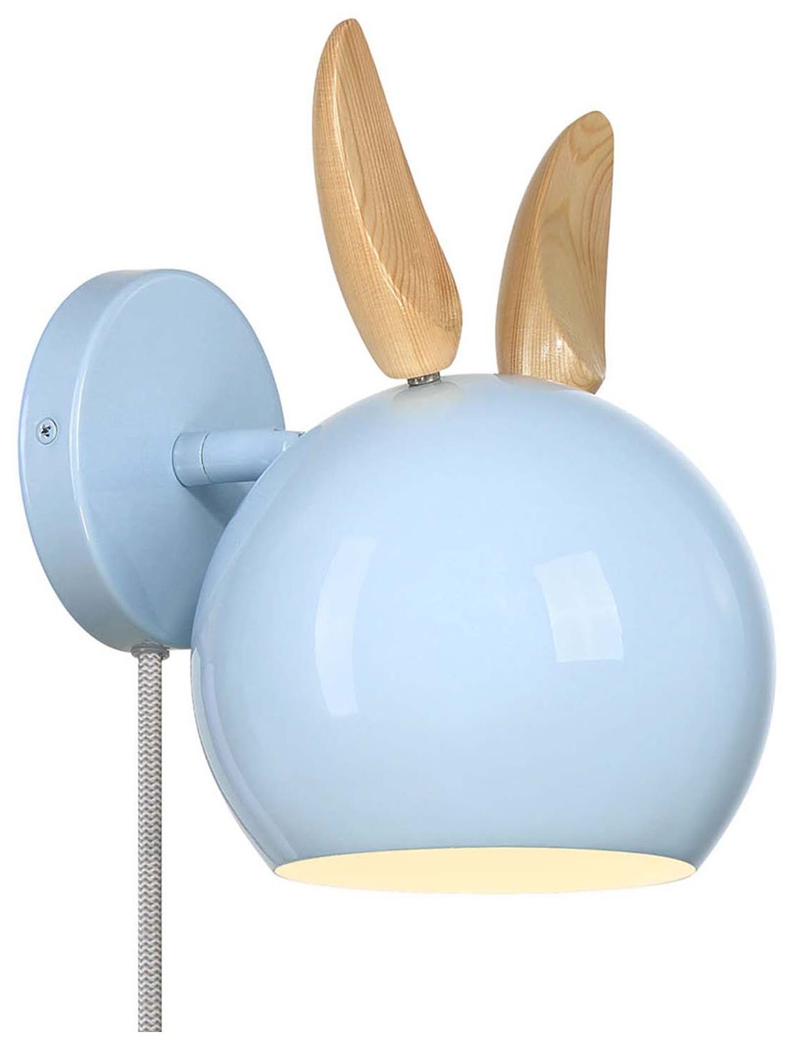 Image 4 Topsy 7" Wide Sky Blue Wall Sconce with Bunny Ears more views