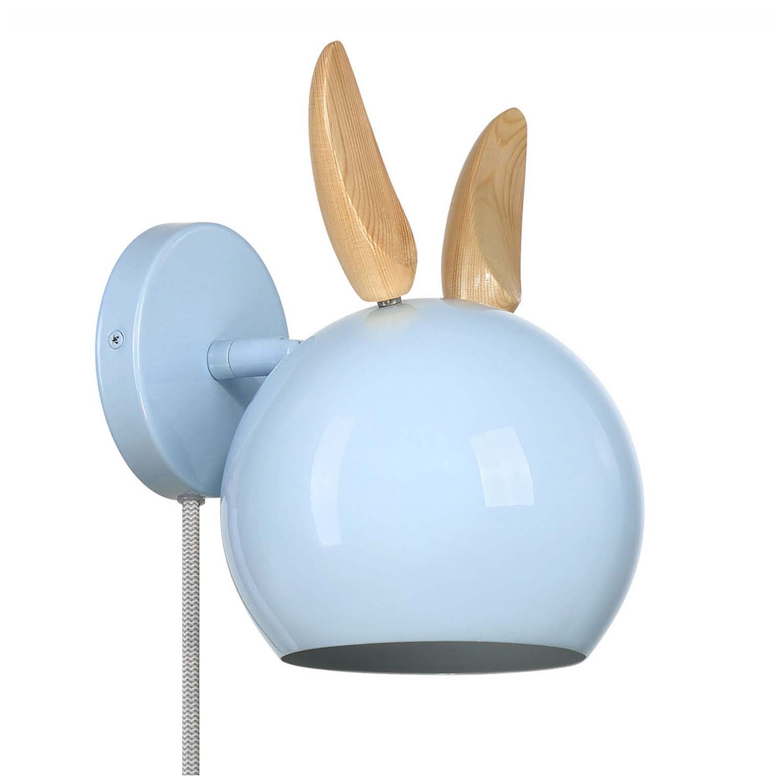 Image 5 Topsy 7" Wide Sky Blue Wall Sconce with Bunny Ears more views