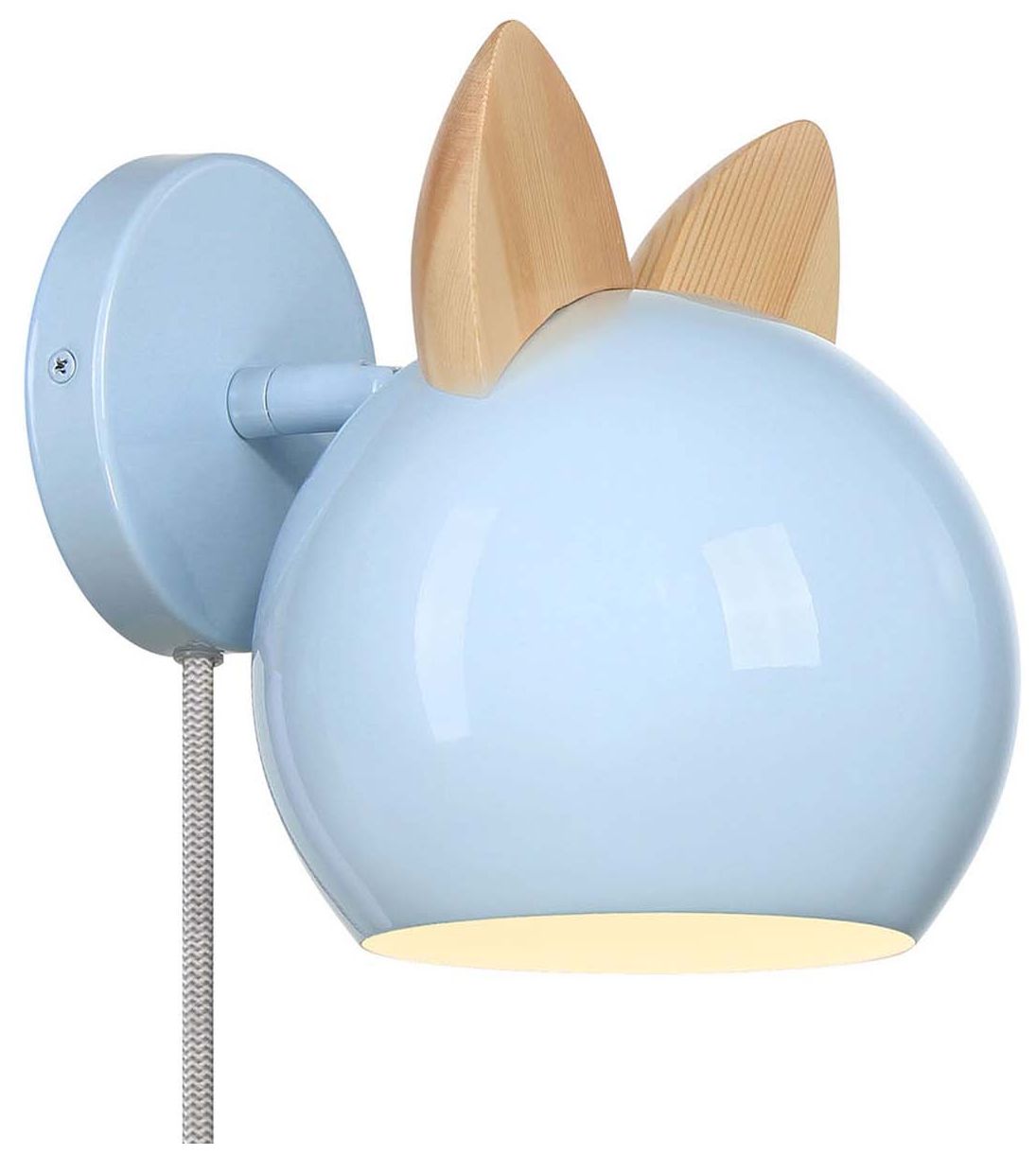 Image 4 Topsy 7" Wide Sky Blue Wall Sconce with Cat Ears more views