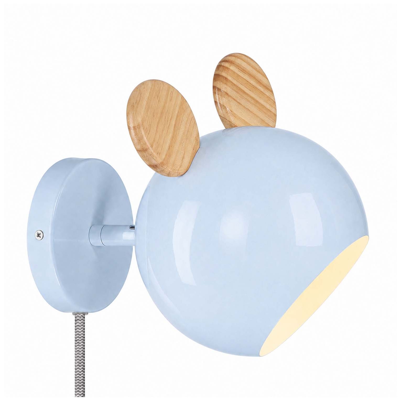 Image 3 Topsy 7" Wide Sky Blue Wall Sconce with Mouse Ears more views