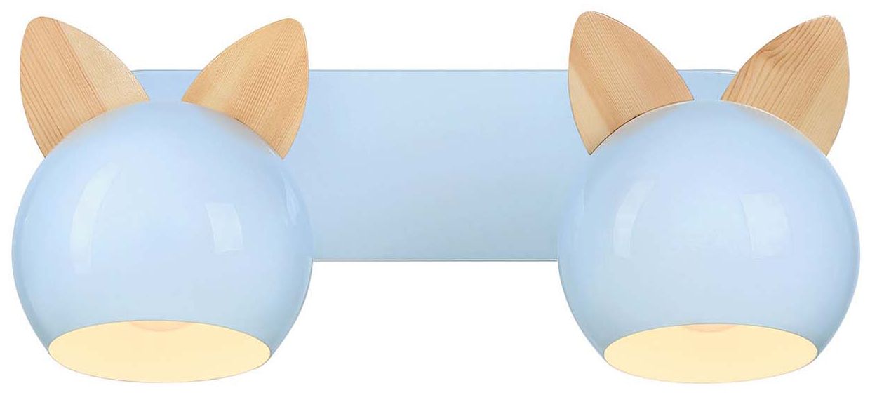 Topsy 9" High 2-Light Sky Blue Vanity with Cat Ears