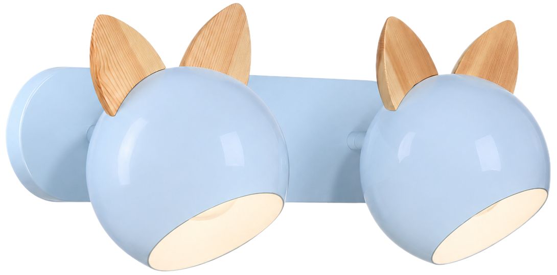 Image 2 Topsy 9" High 2-Light Sky Blue Vanity with Cat Ears more views