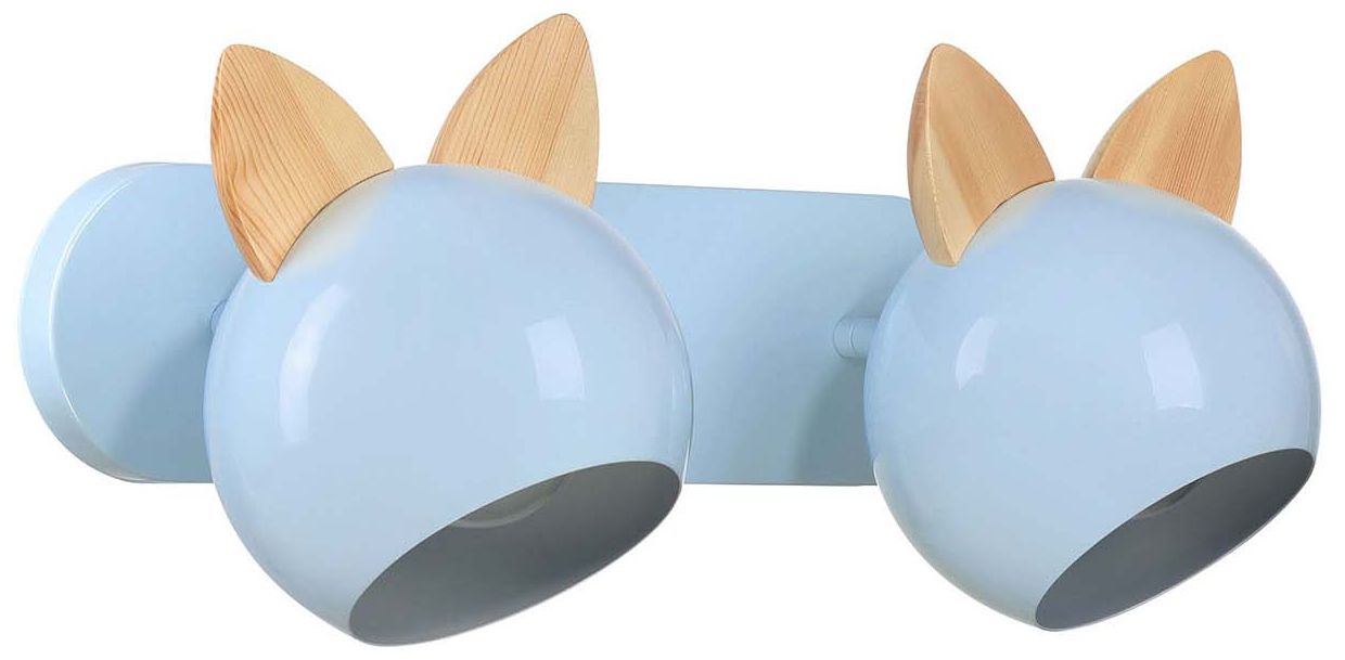 Image 3 Topsy 9" High 2-Light Sky Blue Vanity with Cat Ears more views