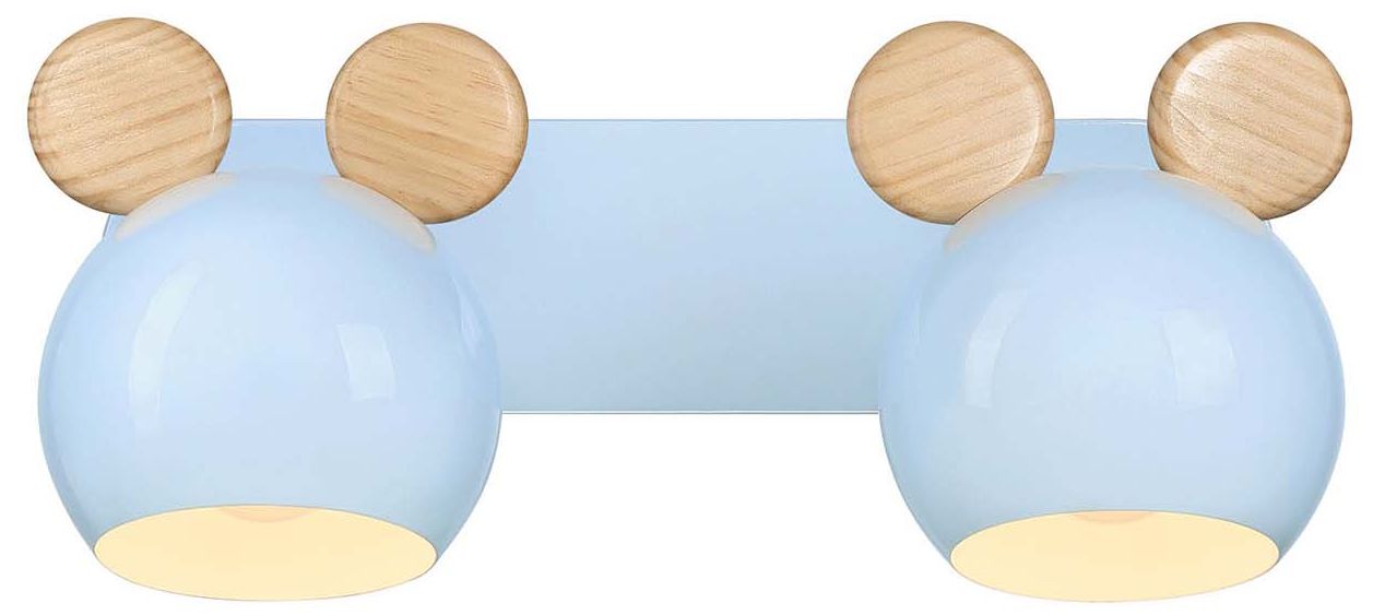 Topsy 9" High 2-Light Sky Blue Vanity with Mouse Ears