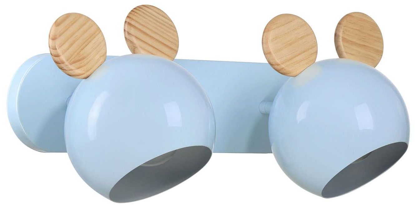Image 3 Topsy 9" High 2-Light Sky Blue Vanity with Mouse Ears more views