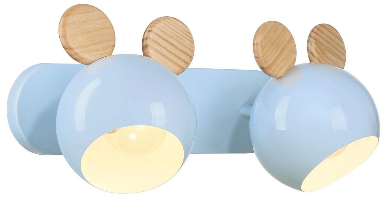 Image 4 Topsy 9" High 2-Light Sky Blue Vanity with Mouse Ears more views