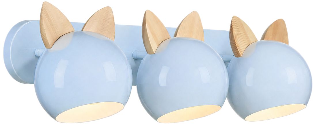 Image 2 Topsy 9" High 3-Light Sky Blue Vanity with Cat Ears more views