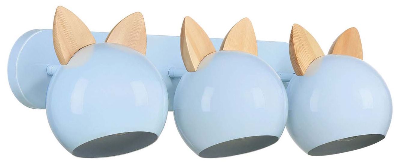 Image 3 Topsy 9" High 3-Light Sky Blue Vanity with Cat Ears more views