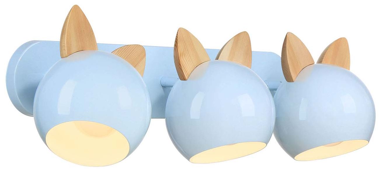 Image 4 Topsy 9" High 3-Light Sky Blue Vanity with Cat Ears more views