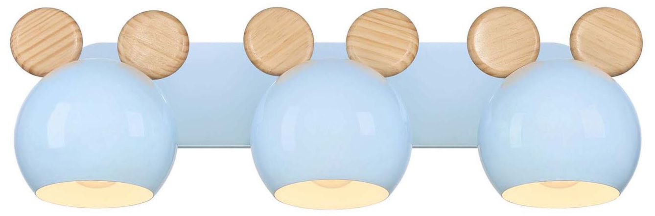Topsy 9" High 3-Light Sky Blue Vanity with Mouse Ears
