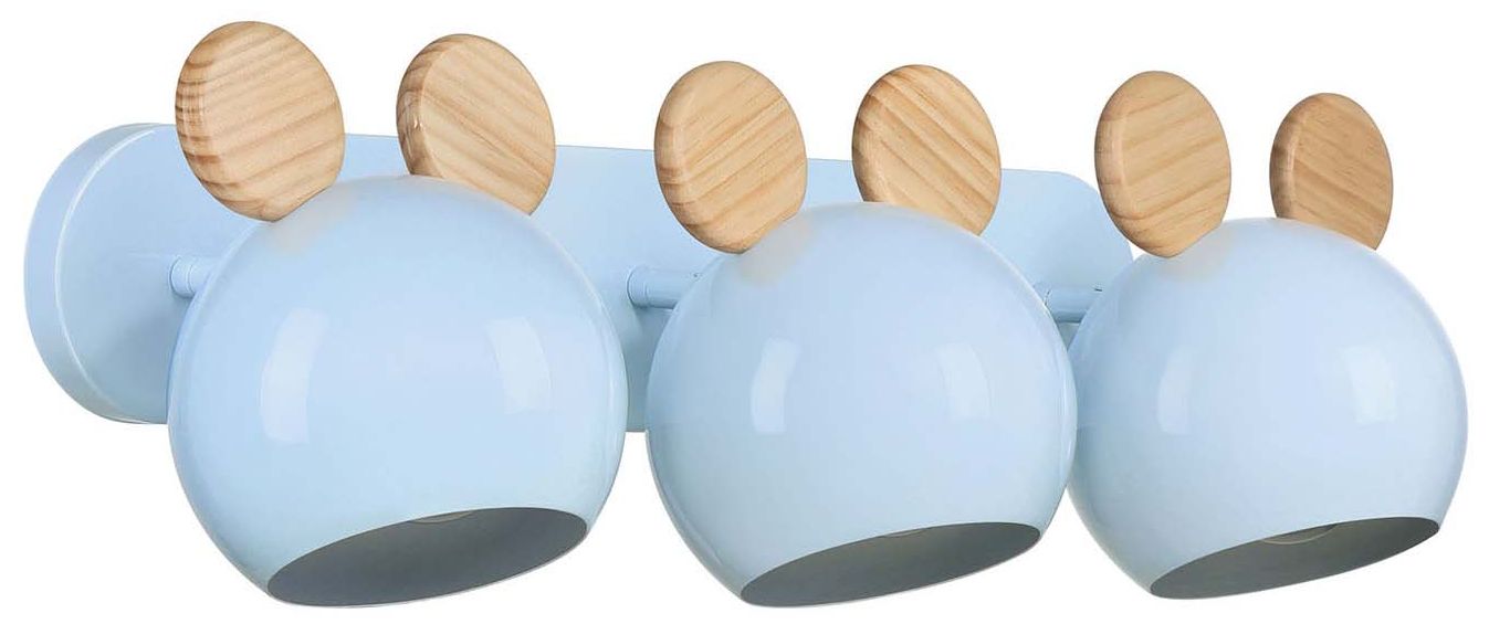 Image 3 Topsy 9" High 3-Light Sky Blue Vanity with Mouse Ears more views