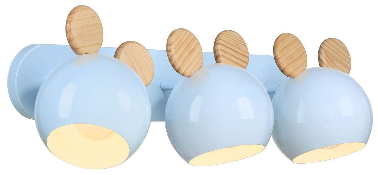 Image 4 Topsy 9" High 3-Light Sky Blue Vanity with Mouse Ears more views