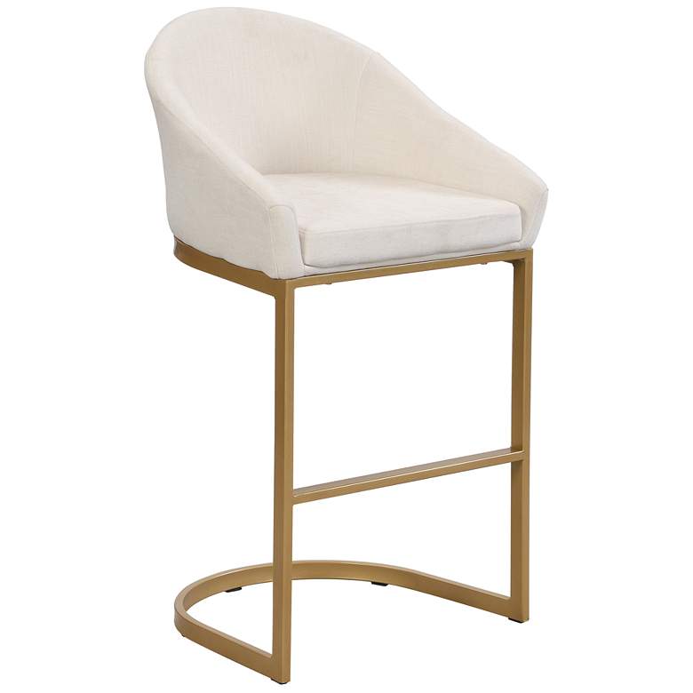 Image 1 Torano 26" Cream Upholstered Gold Upholstered Counter Stool