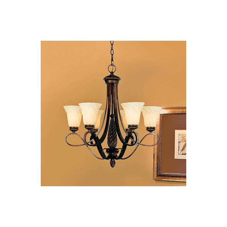 Image 2 Torbellino 27 1/2" Wide Chandelier in Cordoban Bronze & Remolino G