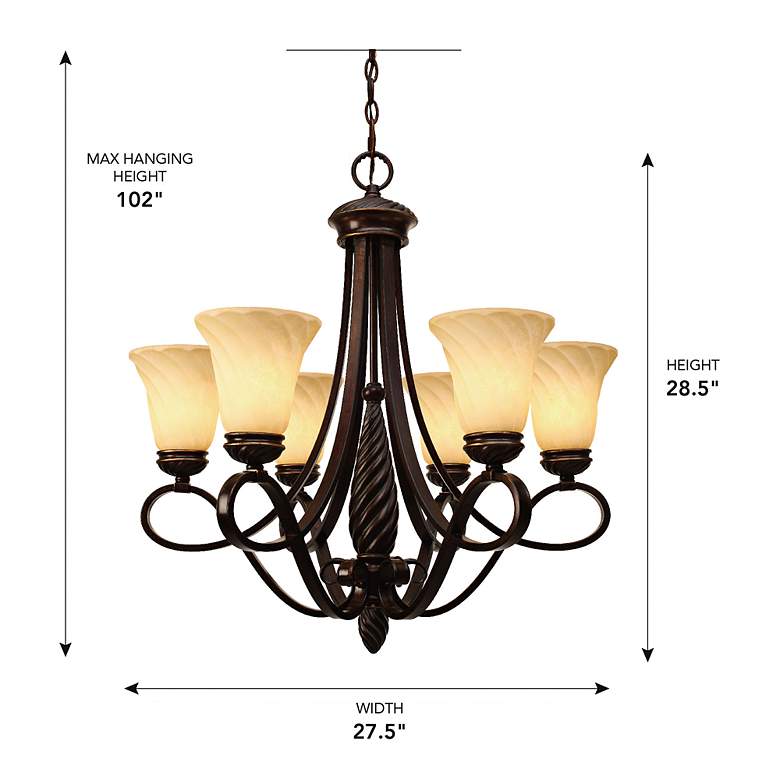 Image 7 Torbellino 27 1/2" Wide Chandelier in Cordoban Bronze & Remolino G more views