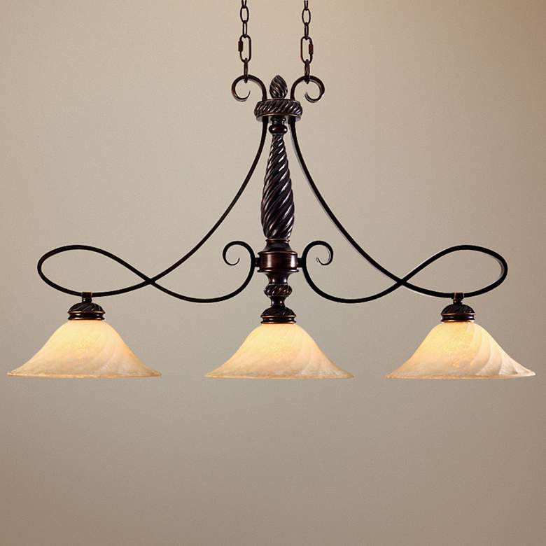 Image 1 Torbellino 41 3/4 inchW Bronze Kitchen Island Light Chandelier