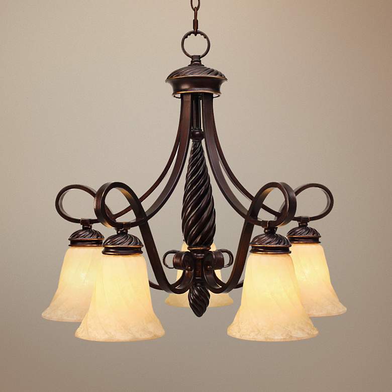 Image 1 Torbellino Cordoban Bronze 24 1/4" Wide Chandelier