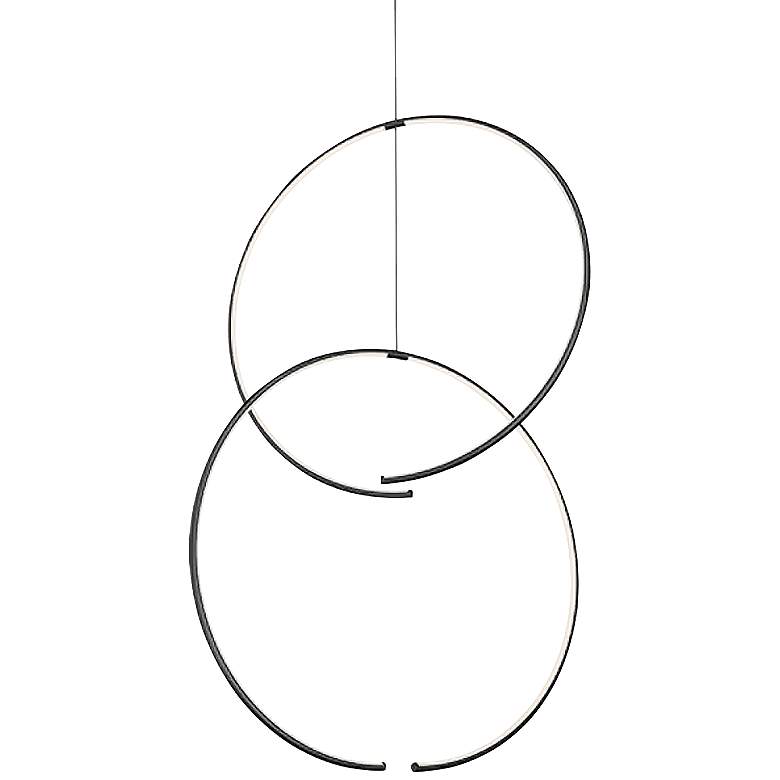 Image 1 Torc™ 24 3/4"W Satin Black 2-Ring LED Pendant Light