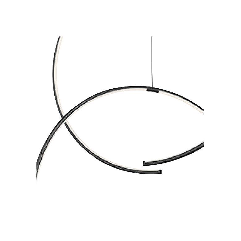 Image 2 Torc&#8482; 24 3/4 inchW Satin Black 2-Ring LED Pendant Light more views