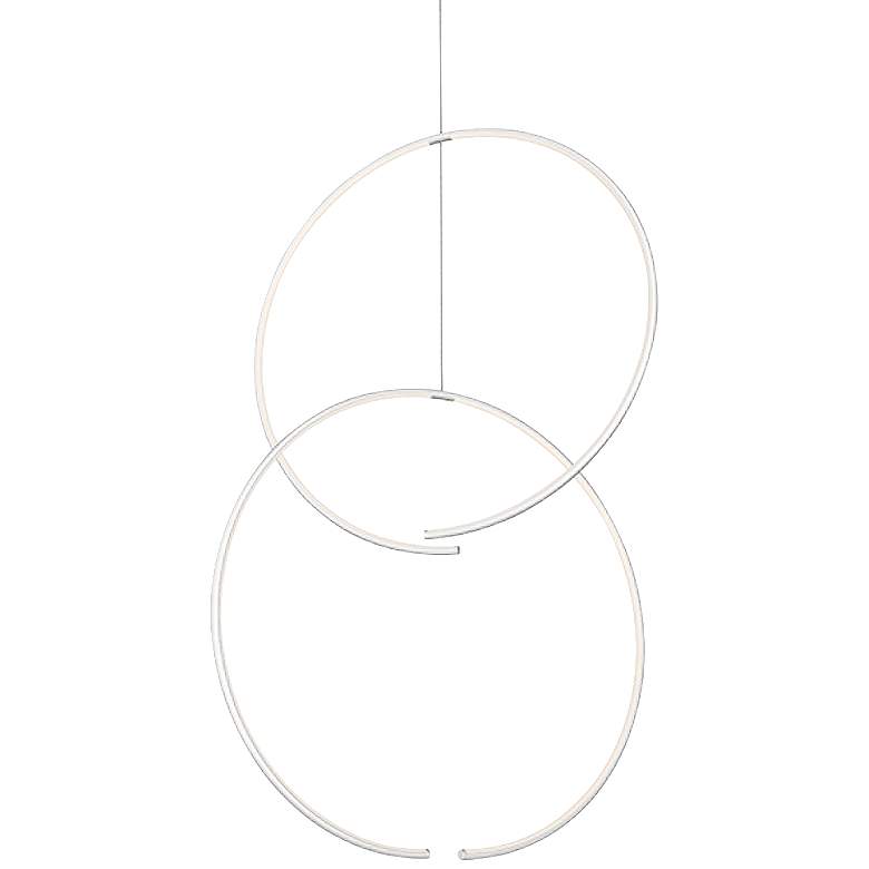 Image 1 Torc&#8482; 24 3/4 inchW Satin White 2-Ring LED Pendant Light