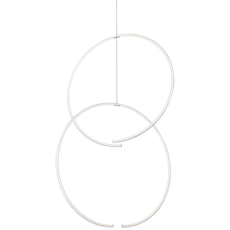 Image 1 Torc™ 24 3/4"W Satin White 2-Ring LED Pendant Light