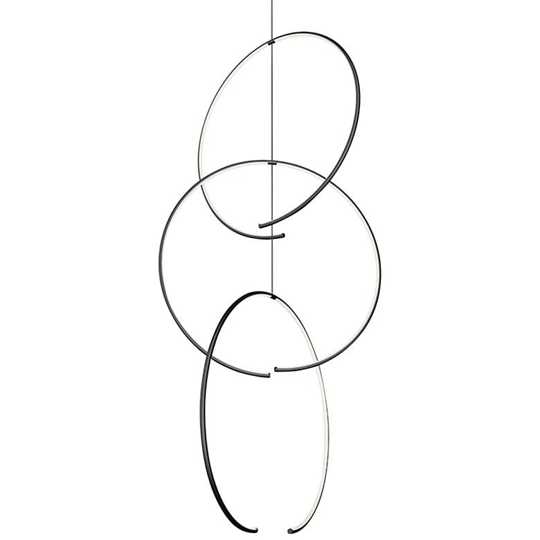 Image 1 Torc™ 24 3/4"W Satin Black 3-Light LED Pendant Light
