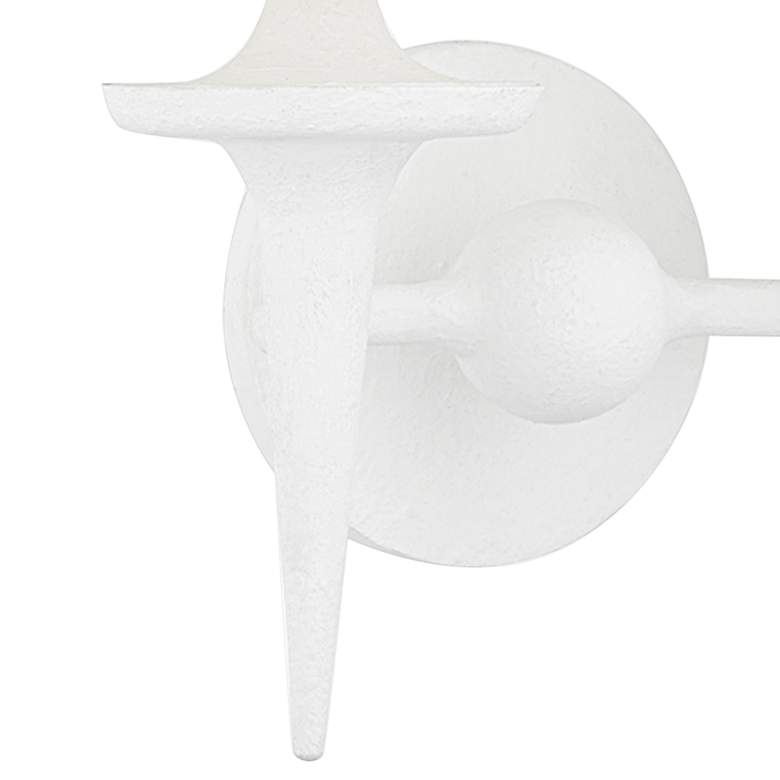 Image 3 Torch 15 1/2" High White Plaster 2-Light Wall Sconce more views