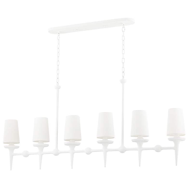 Image 1 Torch - 6 Light Island Light - White Plaster Frame - White Shade