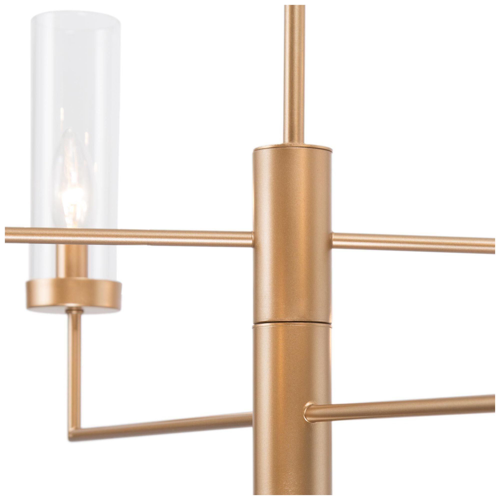 Image 3 Torche 26.4"W 6-Light Modern Linear Cylindrical Glass Chandelier more views