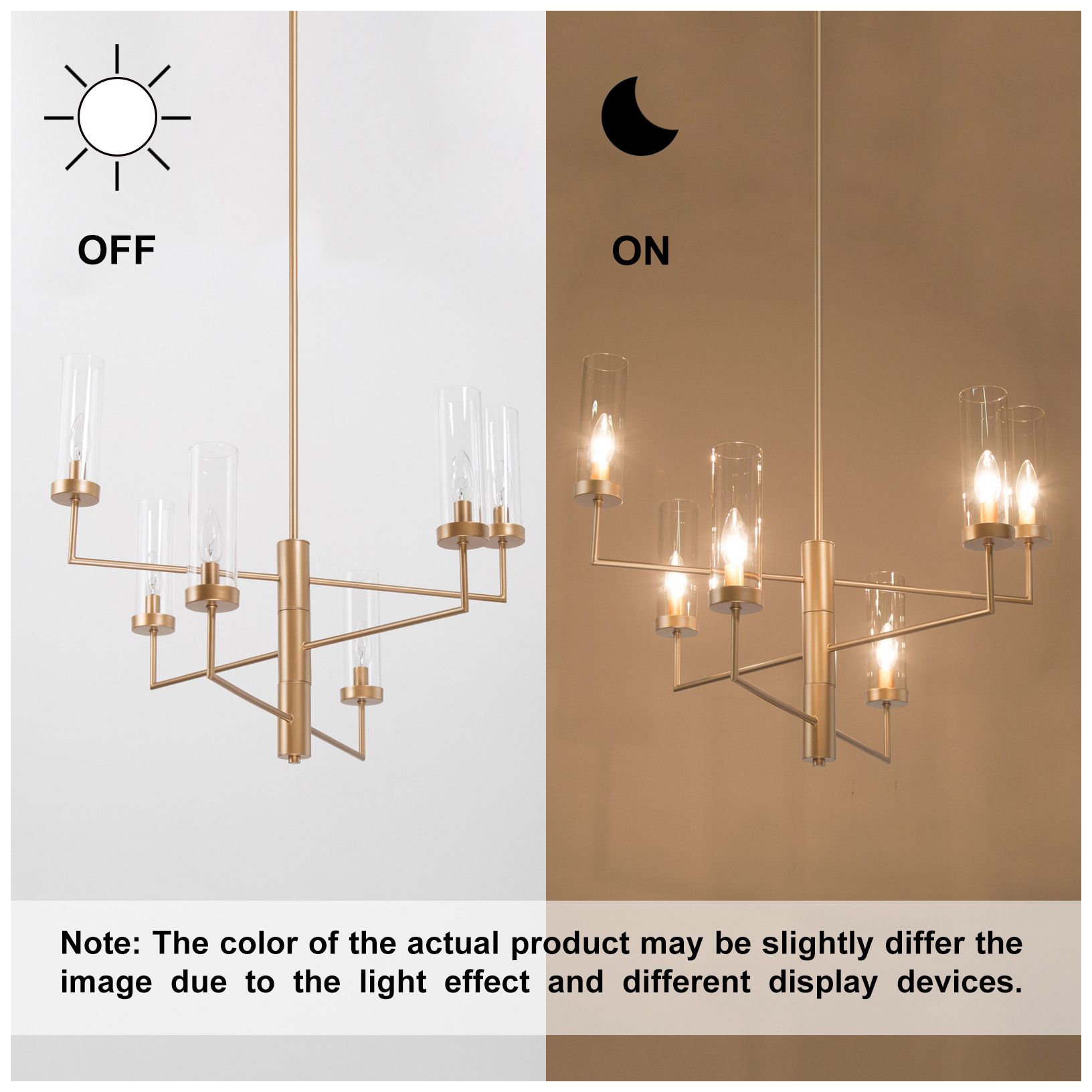 Image 4 Torche 26.4"W 6-Light Modern Linear Cylindrical Glass Chandelier more views