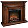 Torchiere Burnished Walnut Electric Fireplace Mantel