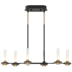 Torcia 31 1/4"W Matte Black 6-Light LED Island Chandelier