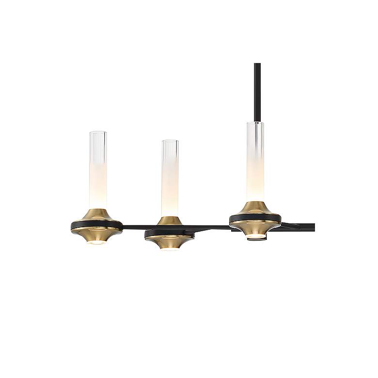 Image 2 Torcia 31 1/4"W Matte Black 6-Light LED Island Chandelier more views
