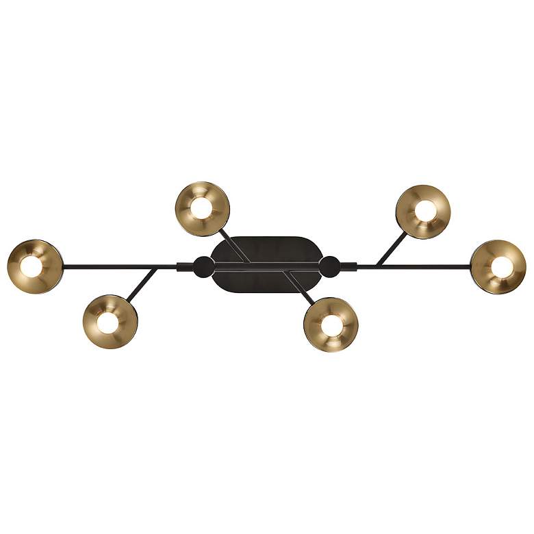 Image 6 Torcia 31 1/4"W Matte Black 6-Light LED Island Chandelier more views