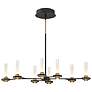 2_Torcia 35 1/2" Wide Black and Brass 16-Light LED Chandelier