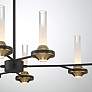 3_Torcia 35 1/2" Wide Black and Brass 16-Light LED Chandelier more views