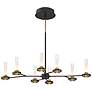 4_Torcia 35 1/2" Wide Black and Brass 16-Light LED Chandelier more views