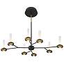6_Torcia 35 1/2" Wide Black and Brass 16-Light LED Chandelier more views