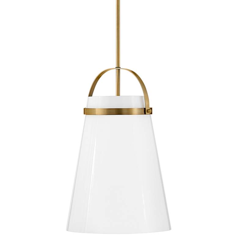 Image 1 Tori 11 1/2" Wide Lacquered Brass LED Mini Pendant