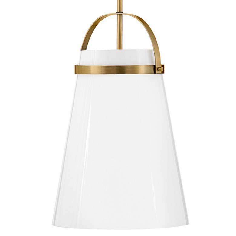 Image 3 Tori 11 1/2" Wide Lacquered Brass LED Mini Pendant more views