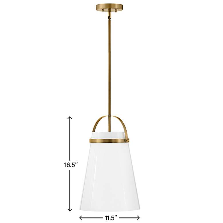 Image 6 Tori 11 1/2" Wide Lacquered Brass LED Mini Pendant more views