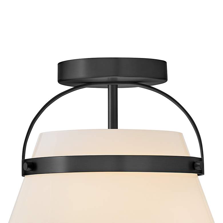 Image 3 Tori 12" Wide Black Tapered Drum Ceiling Light more views