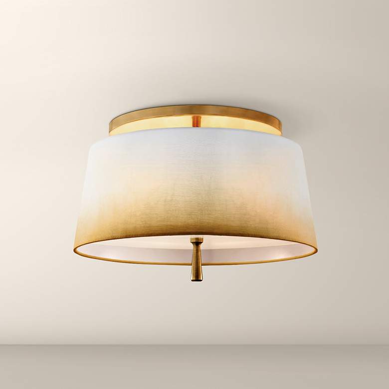 Image 1 Tori 14 inch Wide Bali Brass Ceiling Light by Feiss