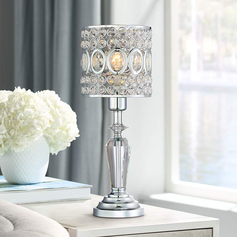 Tori 17&quot; High Crystal Accent Table Lamp