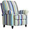 Tori Indigo Stripe Push Back Recliner Chair